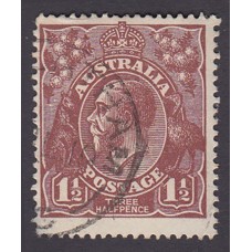 Australian    King George V   1½d Penny Half Pence Brown   Single Crown WMK  Plate Variety 3L21